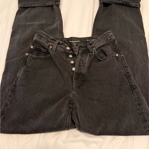 Saint Laurent Black Straight-Leg Button-Fly Jeans